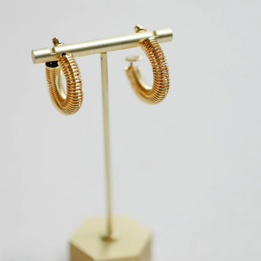Gold Coil Hoop Earrings
