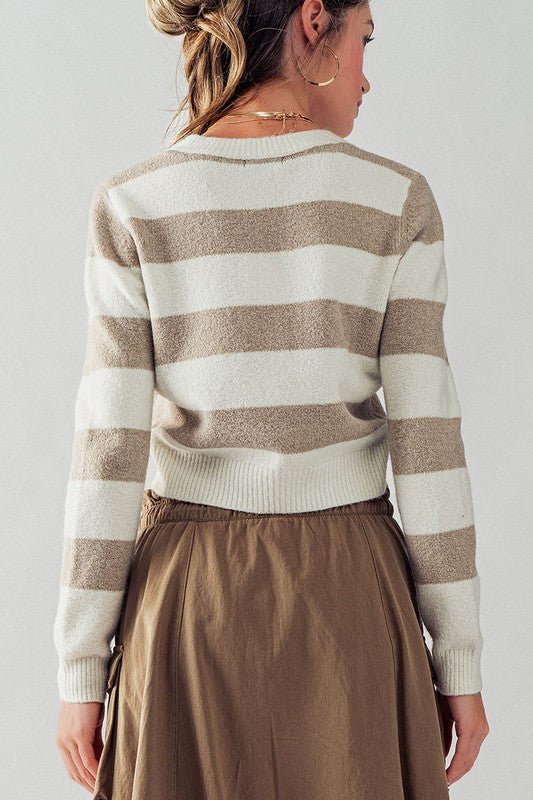 Bella Cropped Stripe Sweater