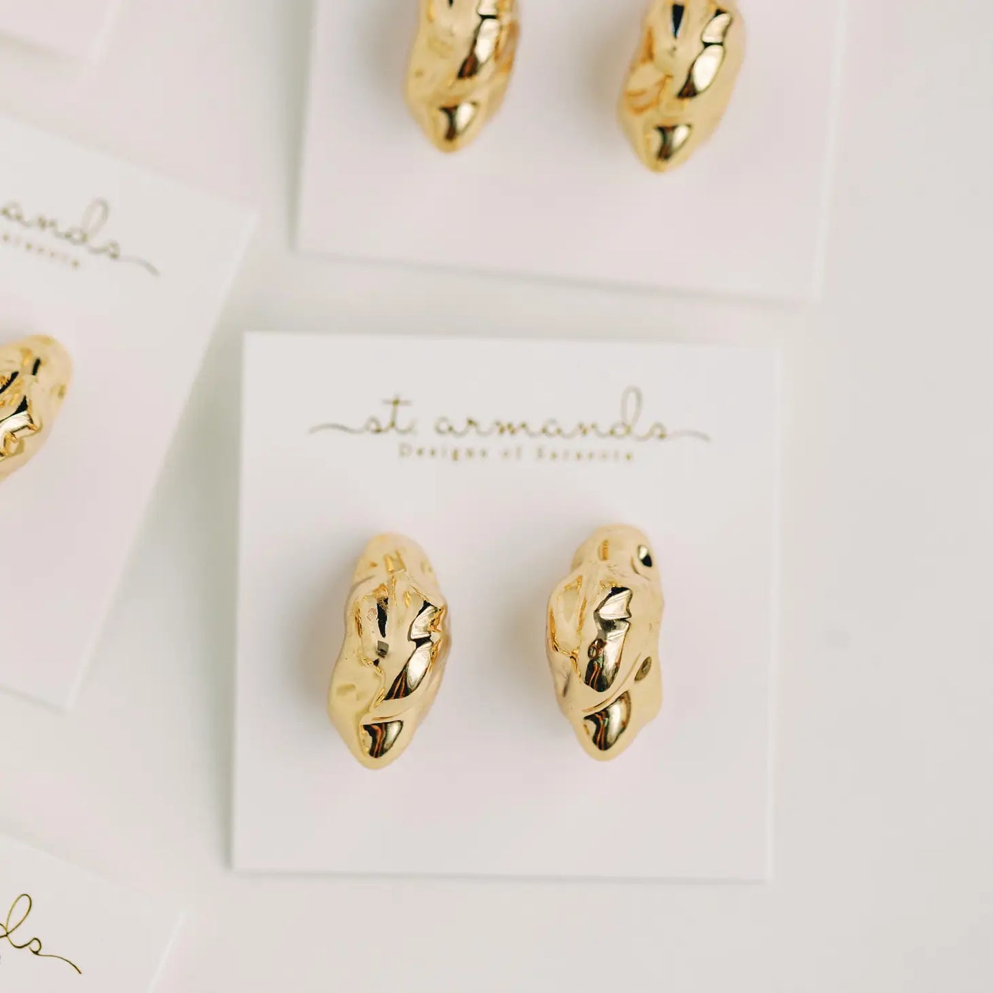 Crumpled Gold Vintage Hoops