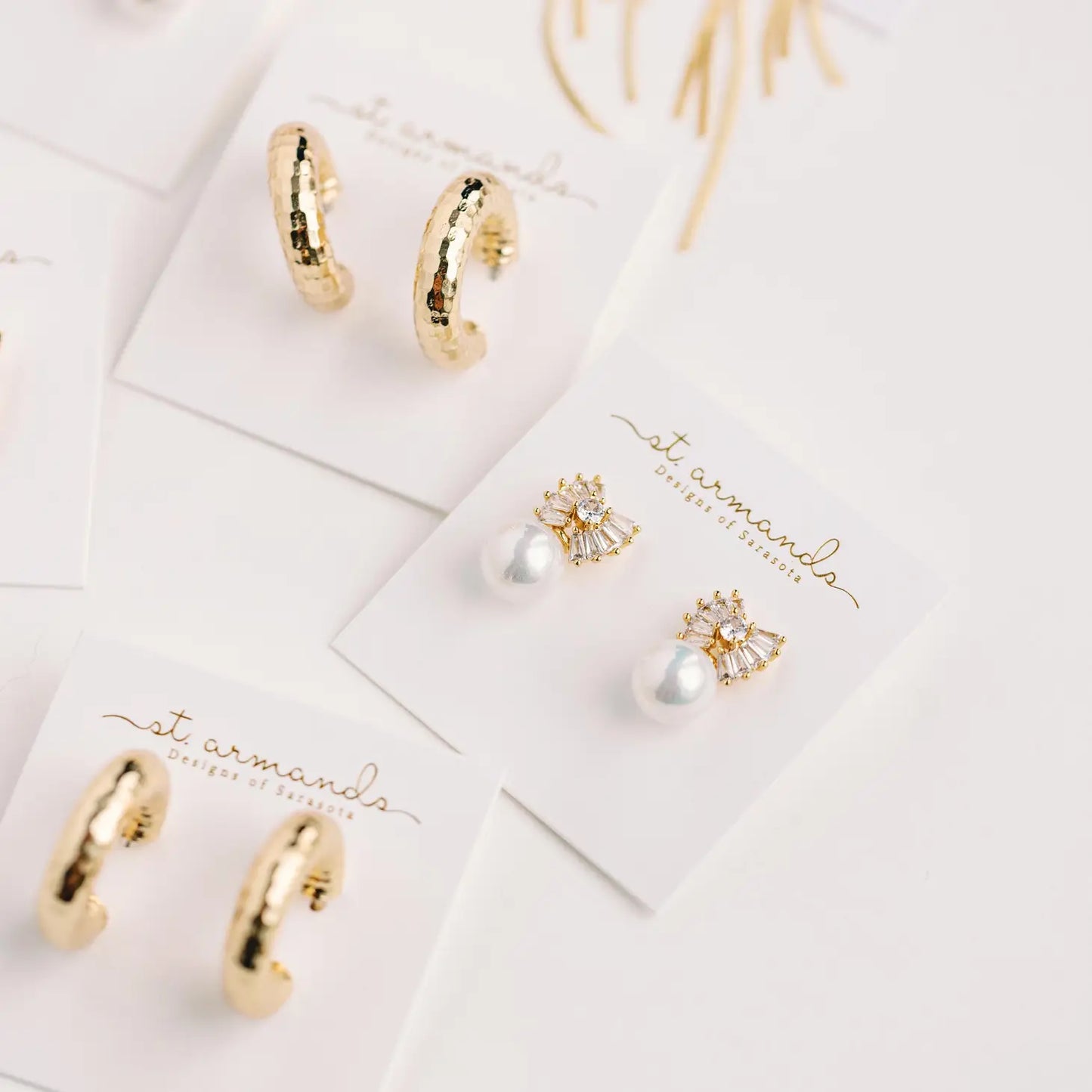Hammered Gold Vintage Hoop Earrings