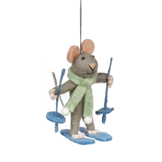Ornament - Slyvia Skiing Mouse