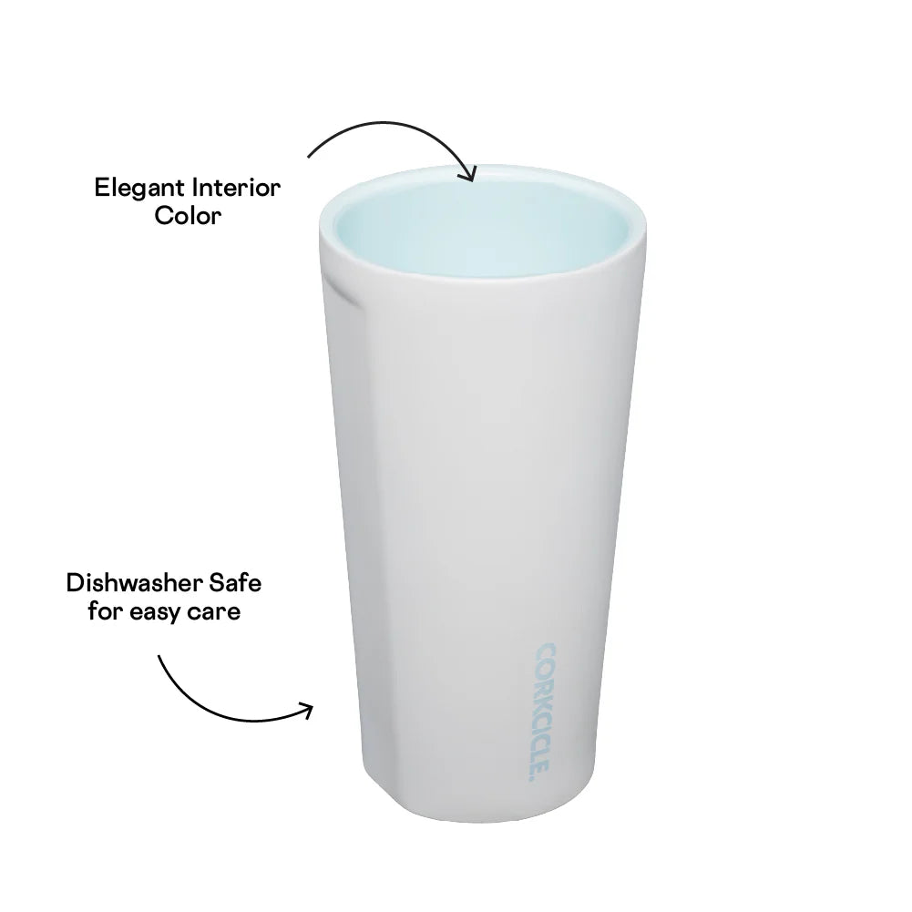 Pure Taste Ceramic Tumbler - White / Powder Blue
