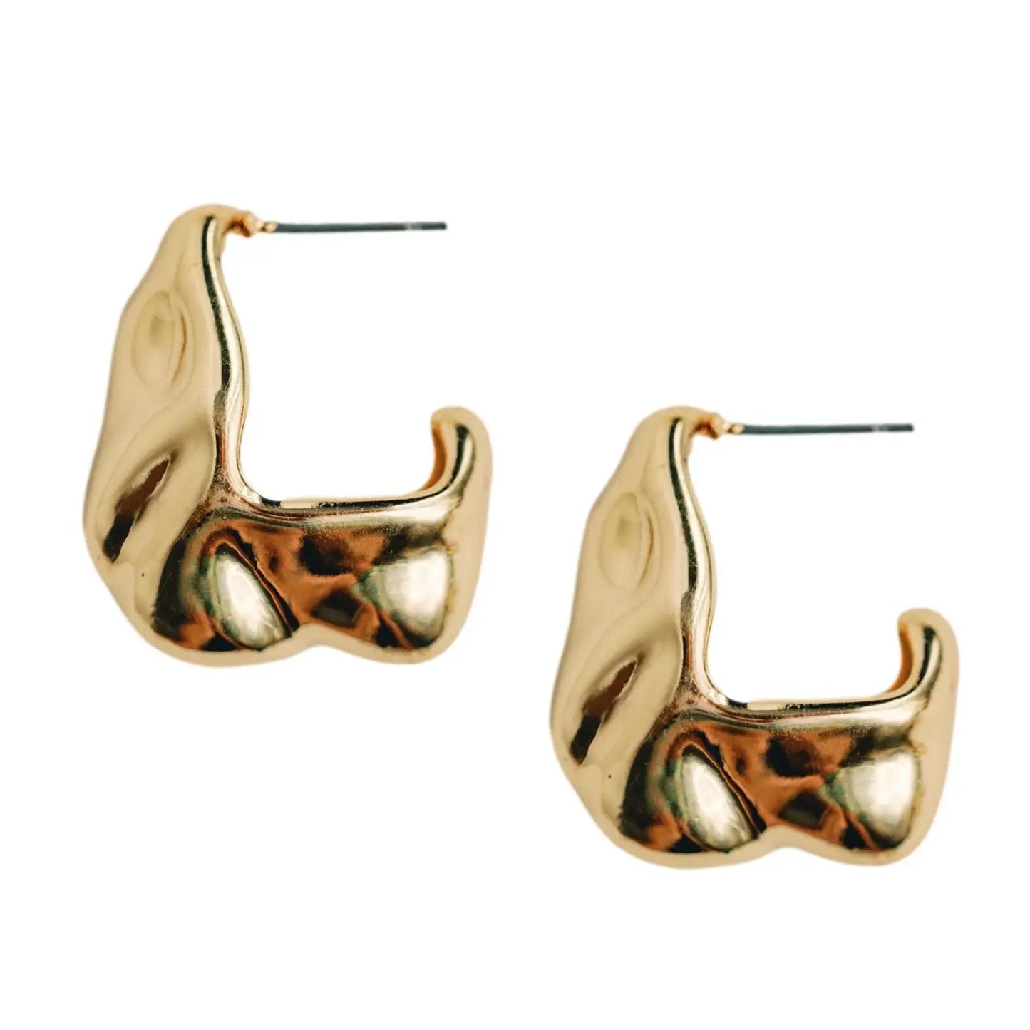 Crumpled Gold Vintage Hoops
