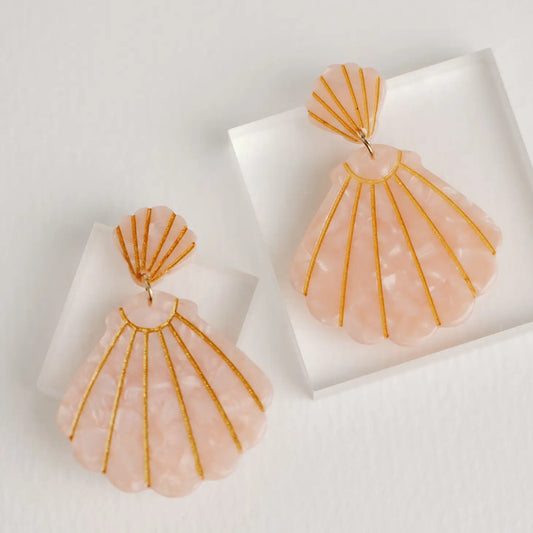 Pink Tortoise Shell Earrings