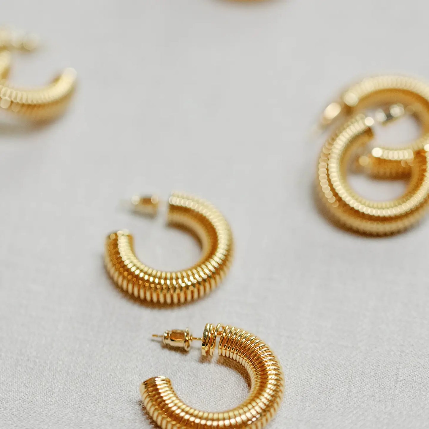 Gold Coil Hoop Earrings