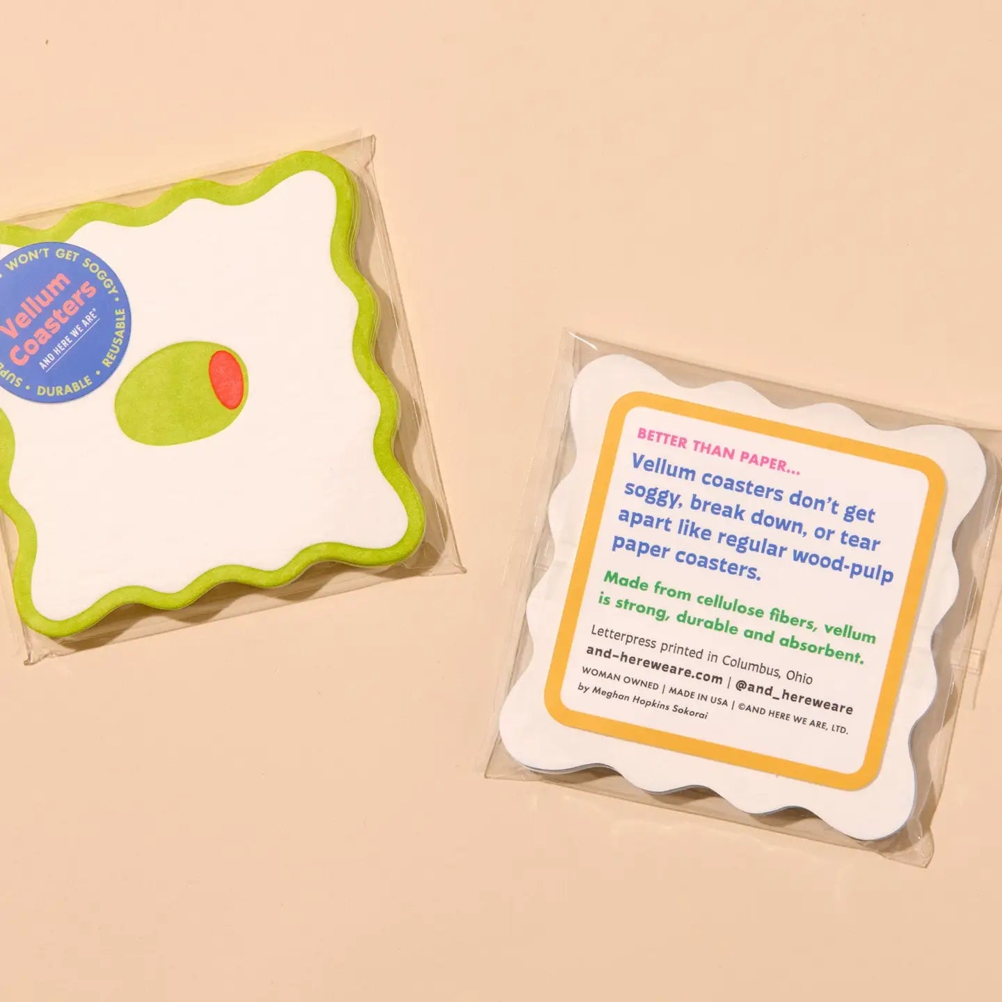 Set/4 Vellum Coasters