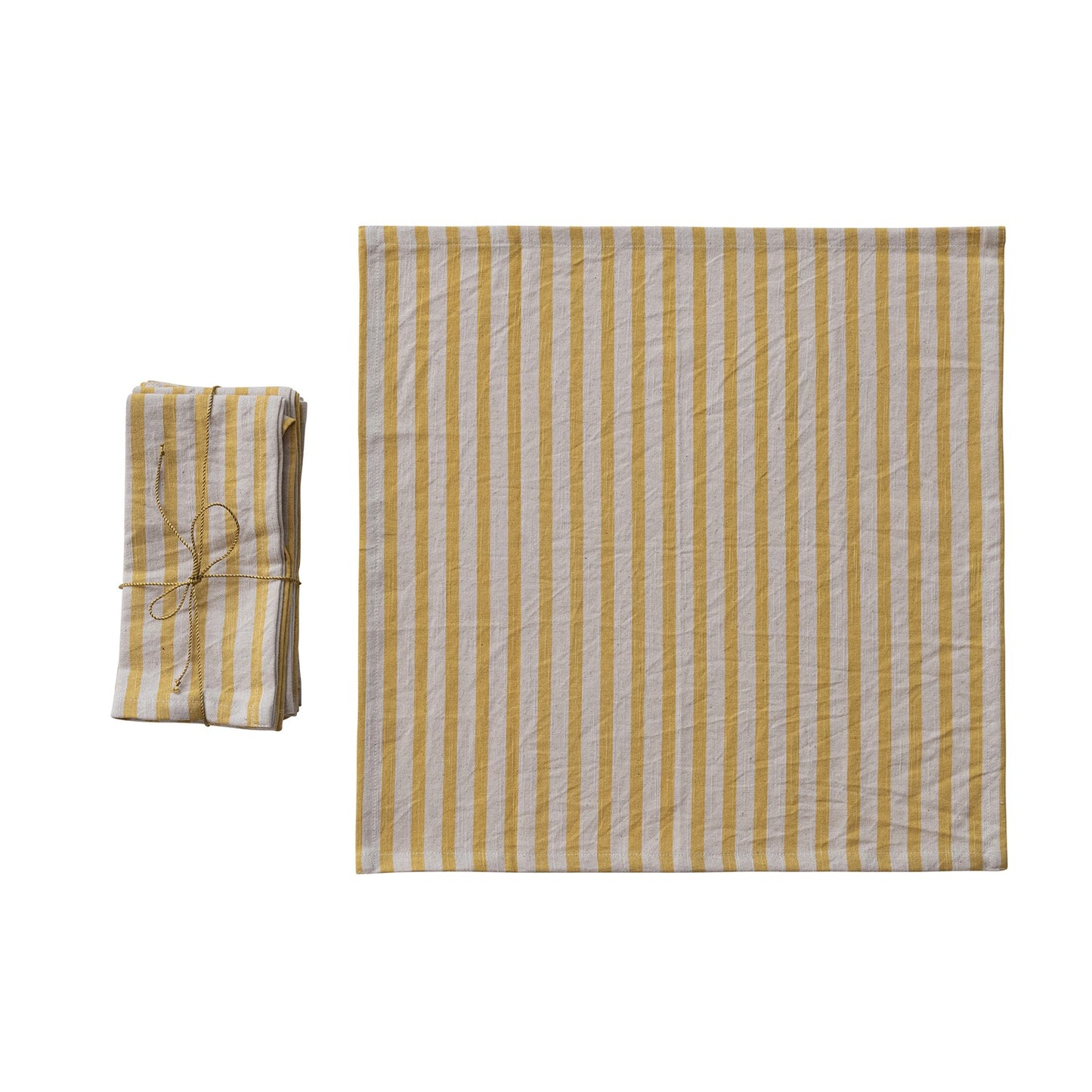 Set/4 Striped Napkins - Yellow