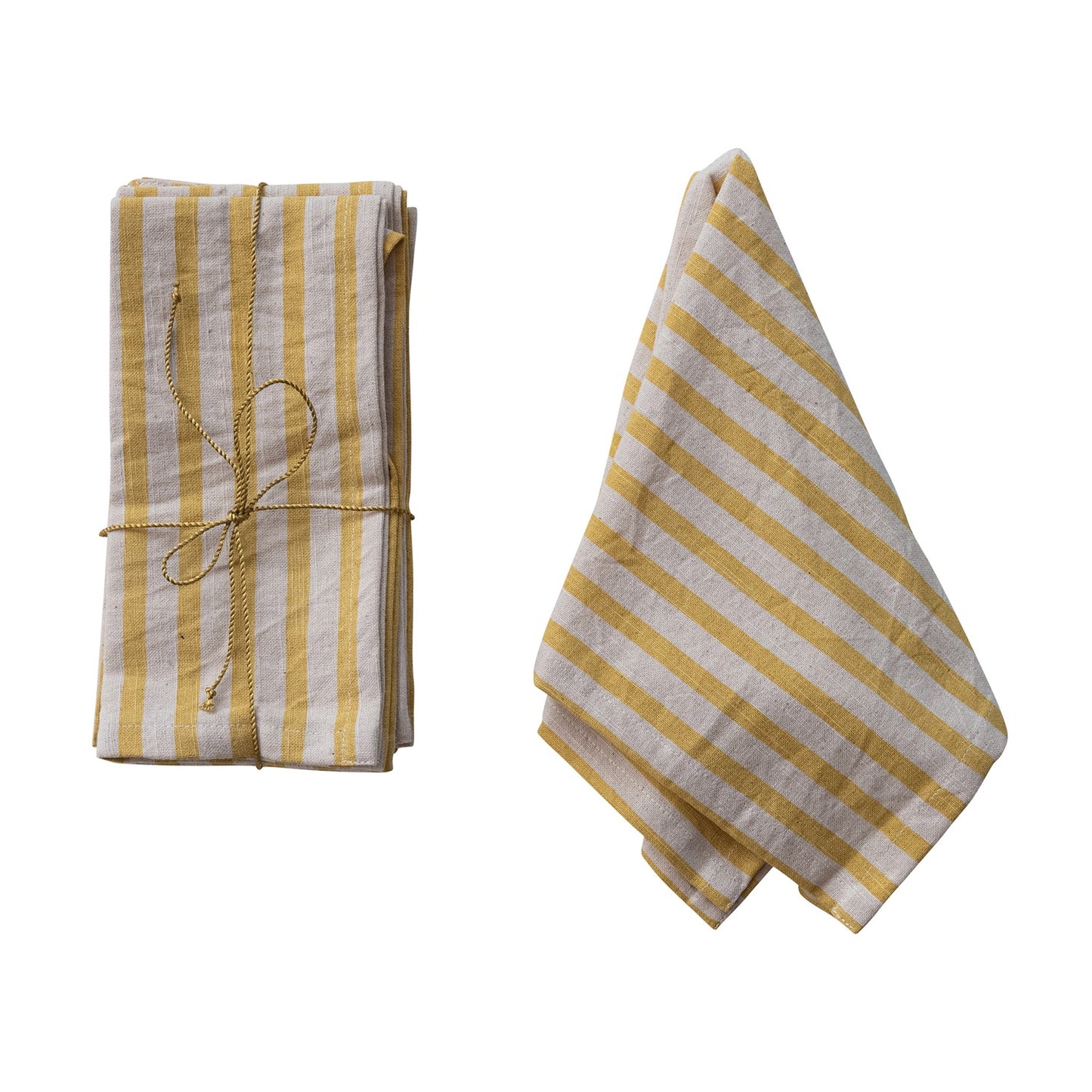 Set/4 Striped Napkins - Yellow