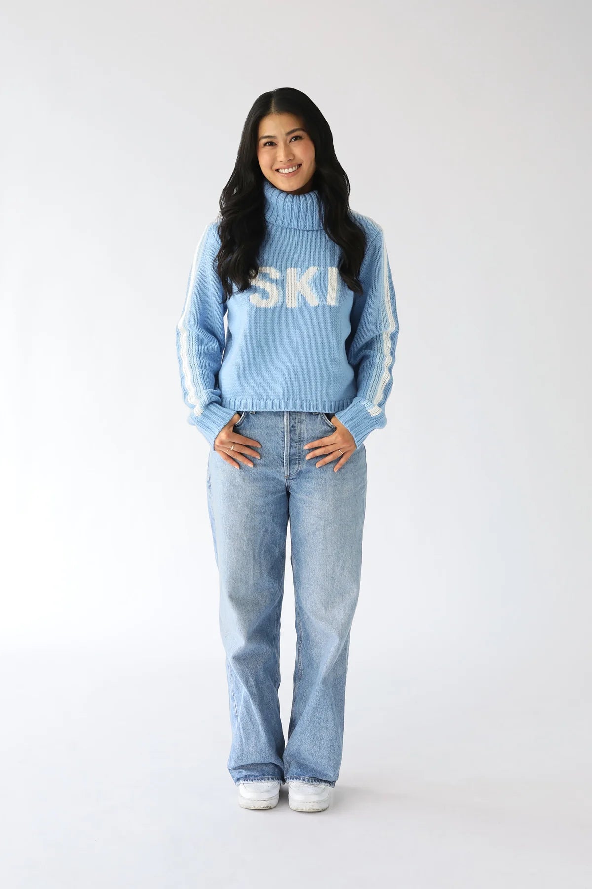 Retro Cropped Ski Turtleneck Sweater