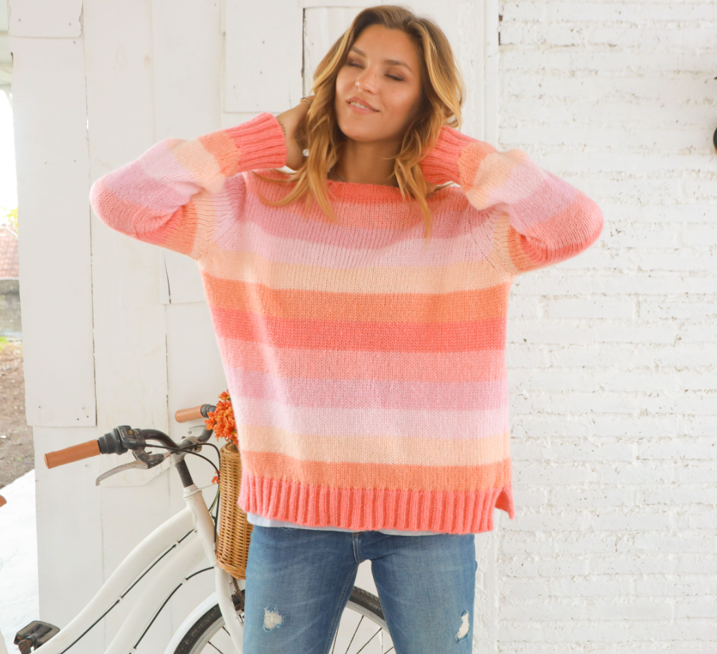 Autumn Stripe Crewneck Sweater