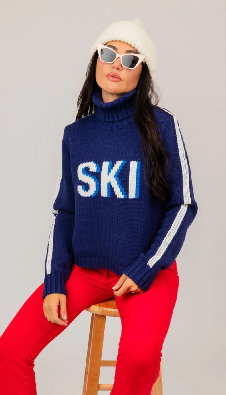 Retro Cropped Ski Turtleneck Sweater