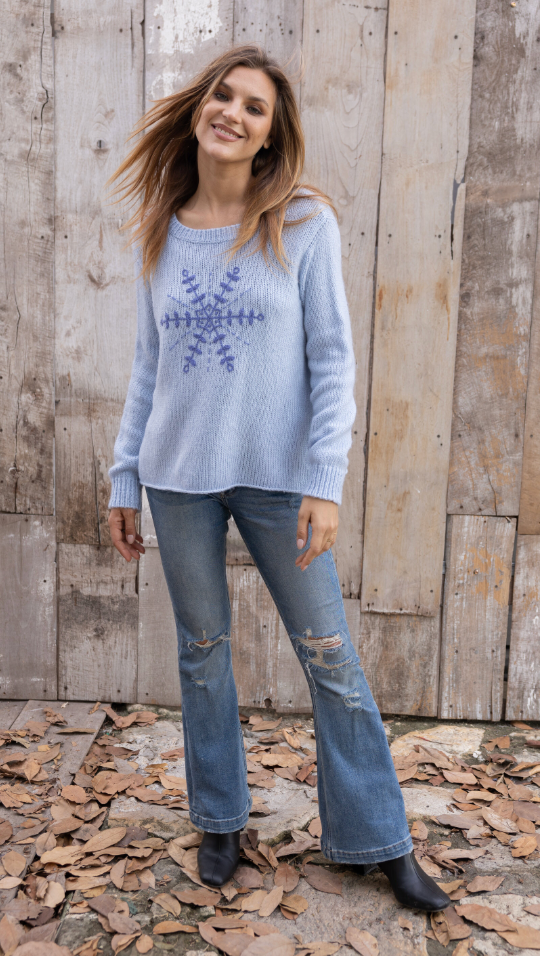 Clara Embroidered Crewneck Sweater