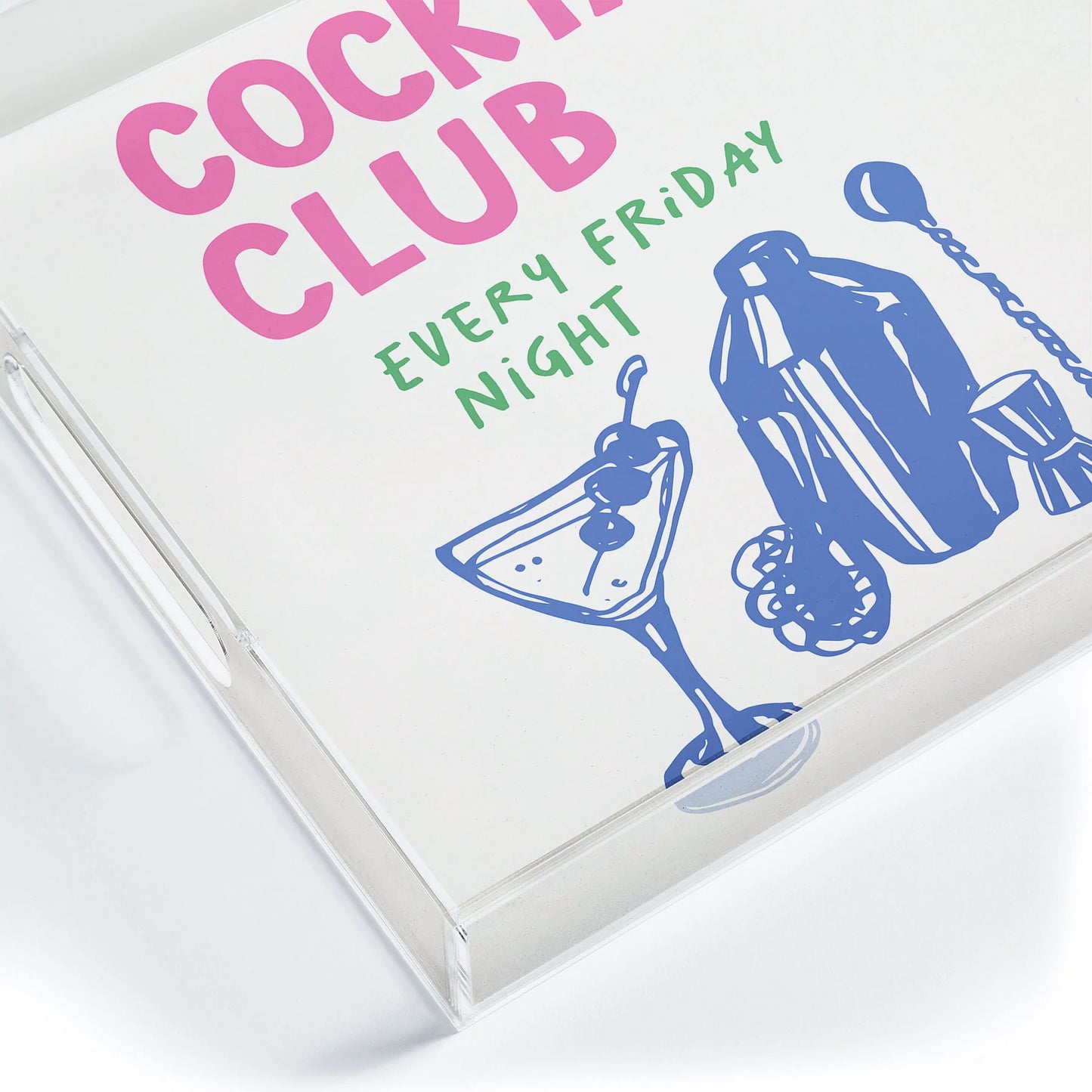 Large Acrylic Tray - Cocktail Club