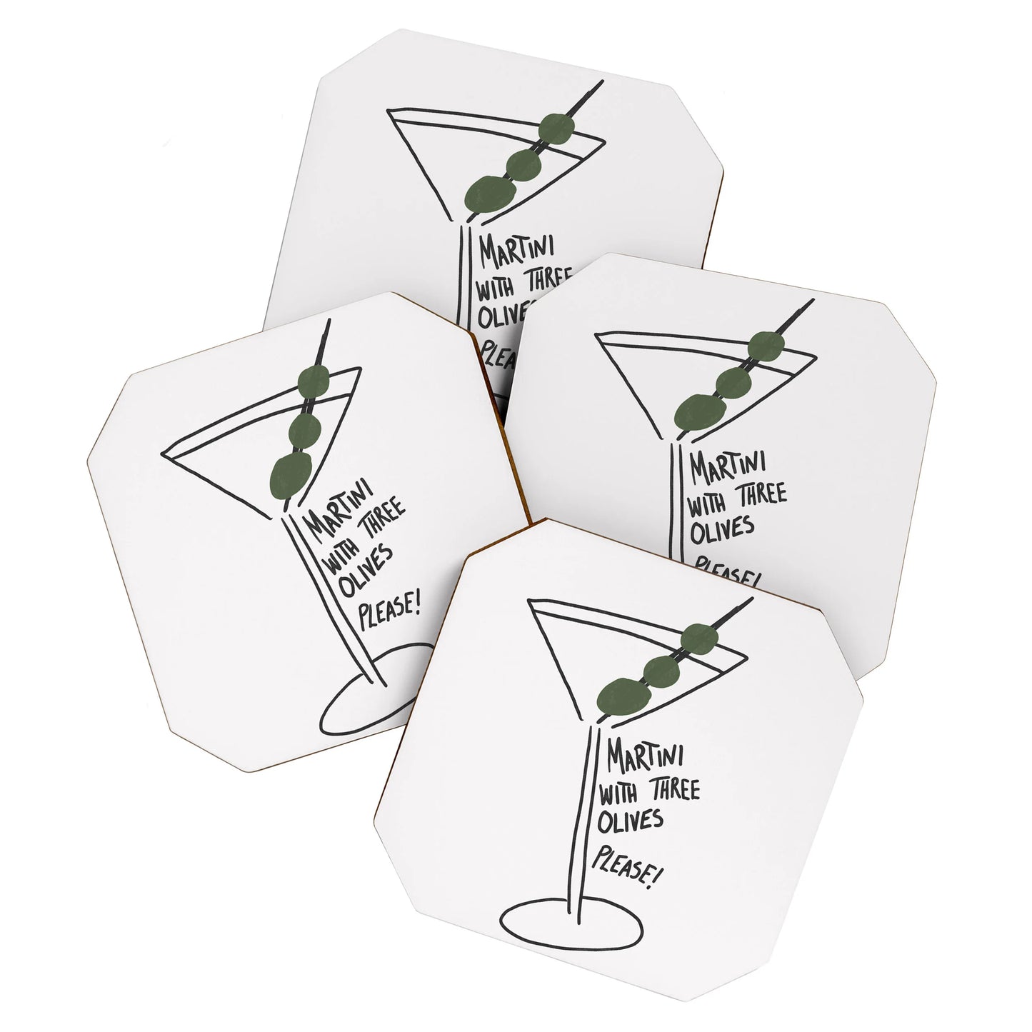 Coaster Set - Martini Olives