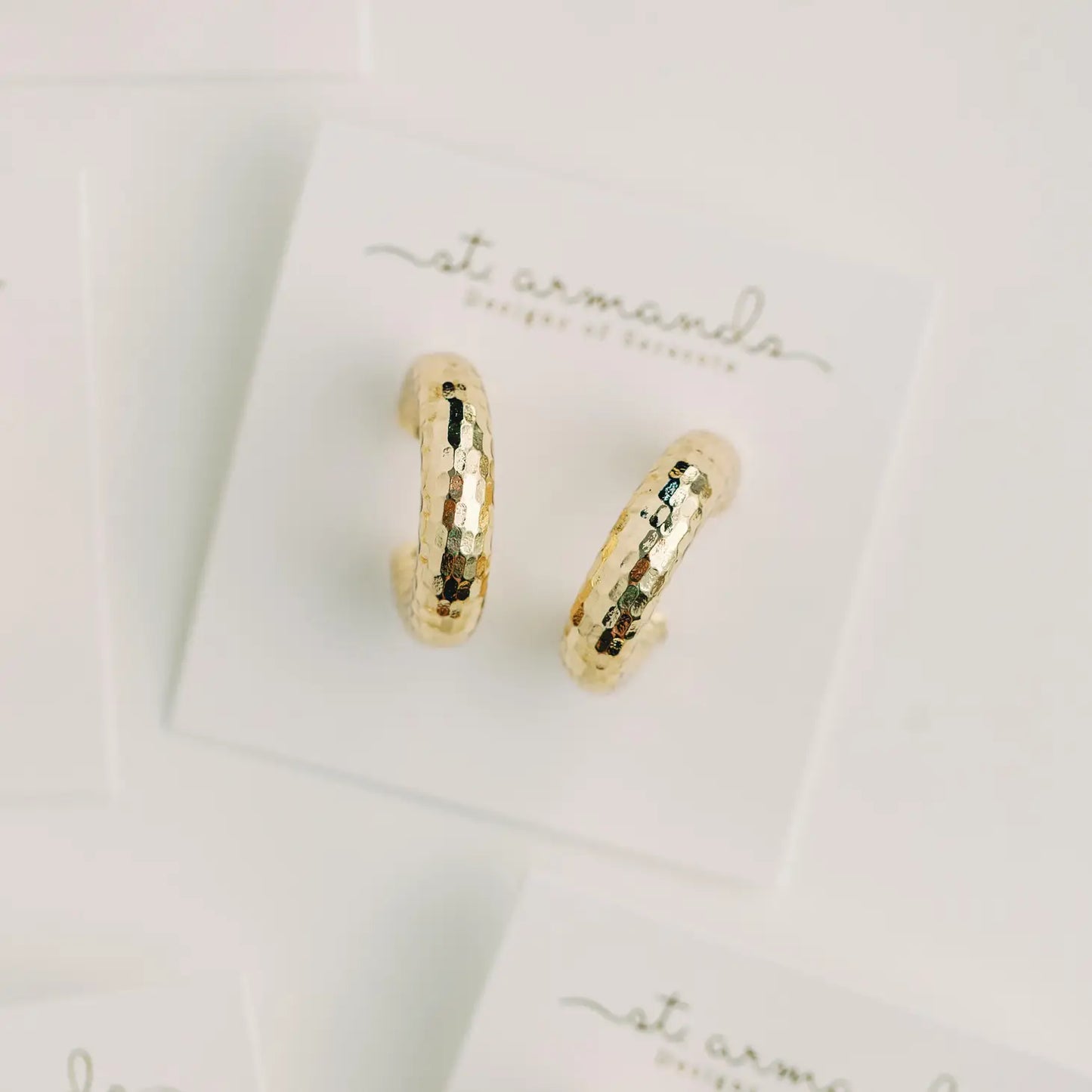 Hammered Gold Vintage Hoop Earrings