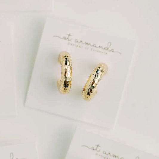 Hammered Gold Vintage Hoop Earrings