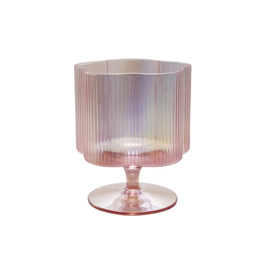 Pink Flower Shaped Wine Glass