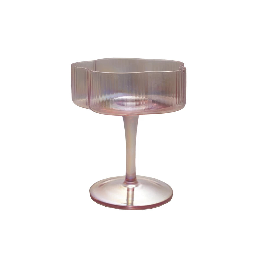 Pink Flower Shaped Coupe Glass