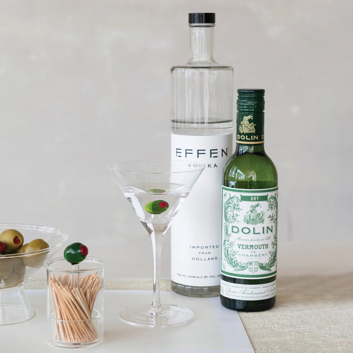 Martini Glass W/ Olive