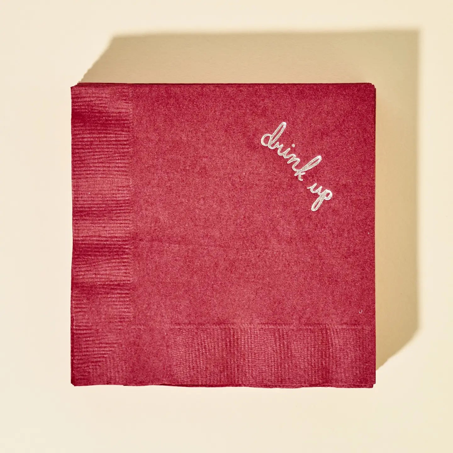 Cocktail Napkins - Burgundy Drink Up