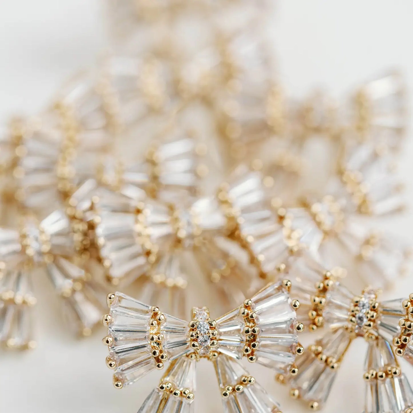 Gold Maxi Sparkler Stud Bow Earrings