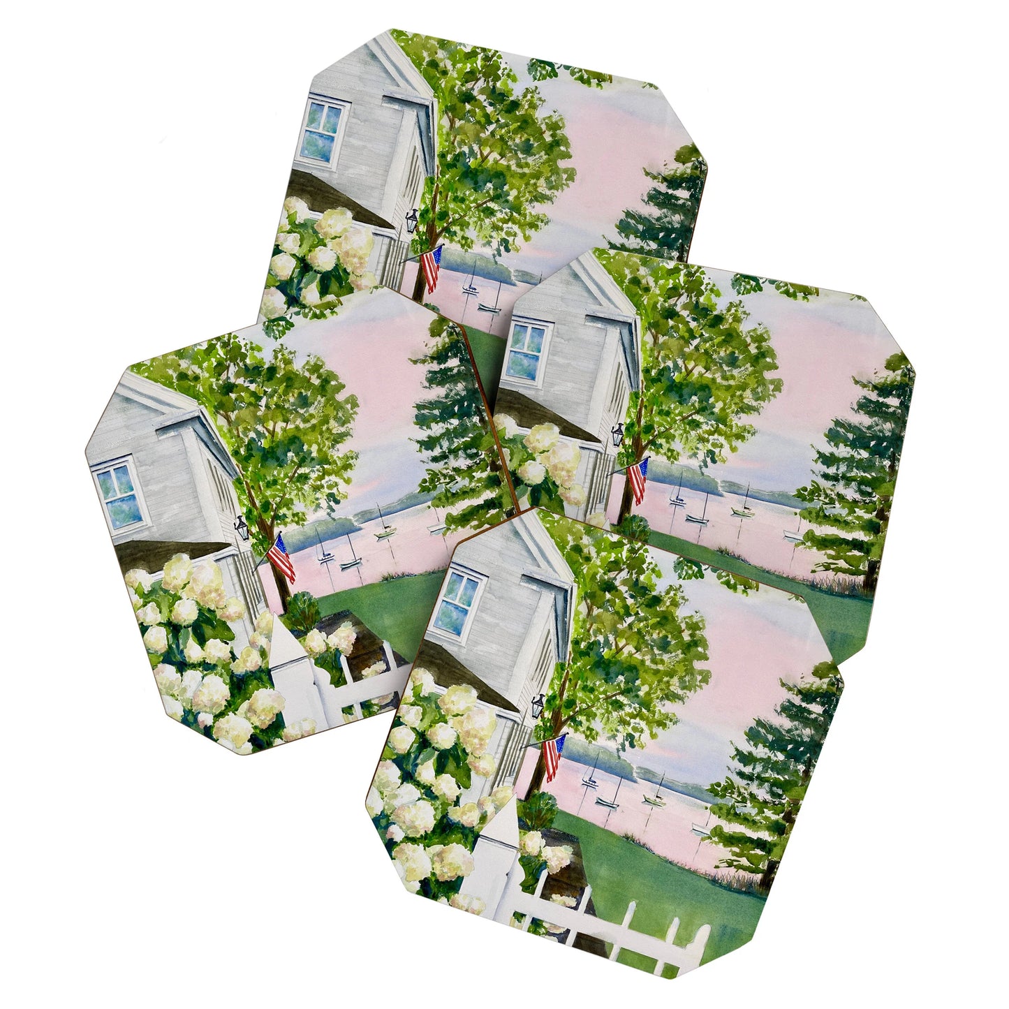 Coaster Set - New England Hydrangea
