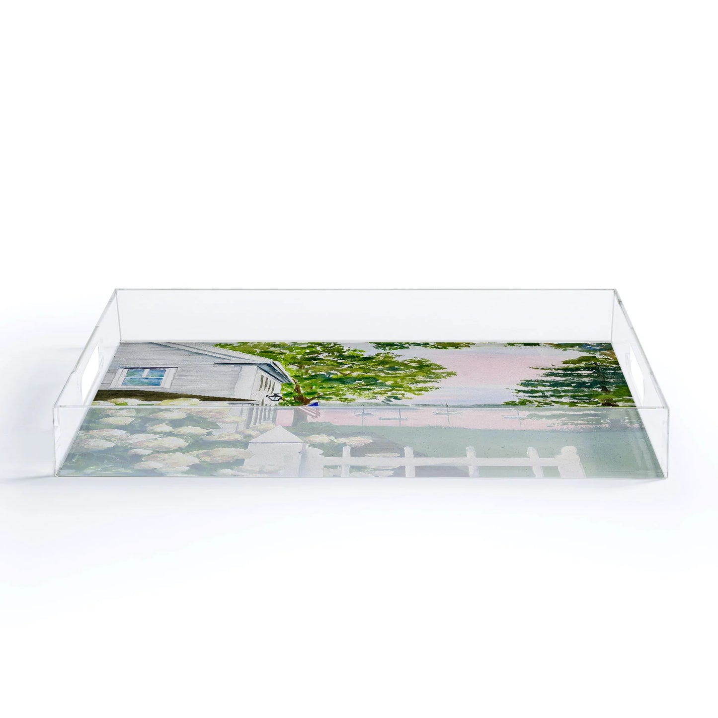 Large Acrylic Tray - New England Hydrangea