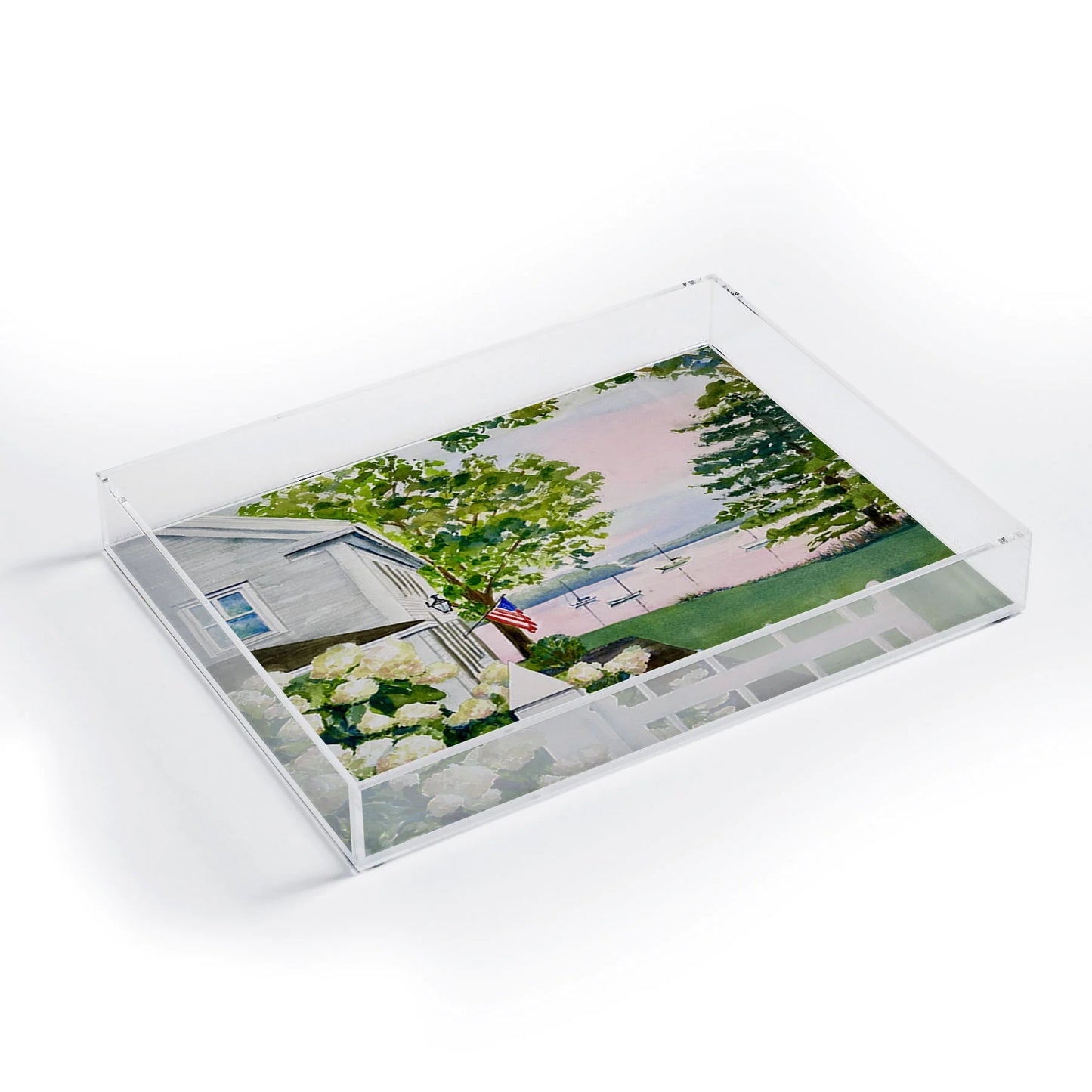 Small Acrylic Tray - New England Hydrangea