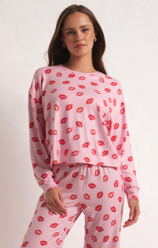 Pucker Up Kisses Long Sleeve Top