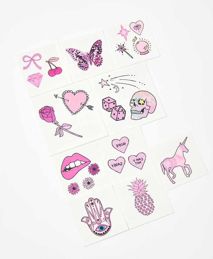 PRETTY IN PINK TEMPORARY TATTOOS