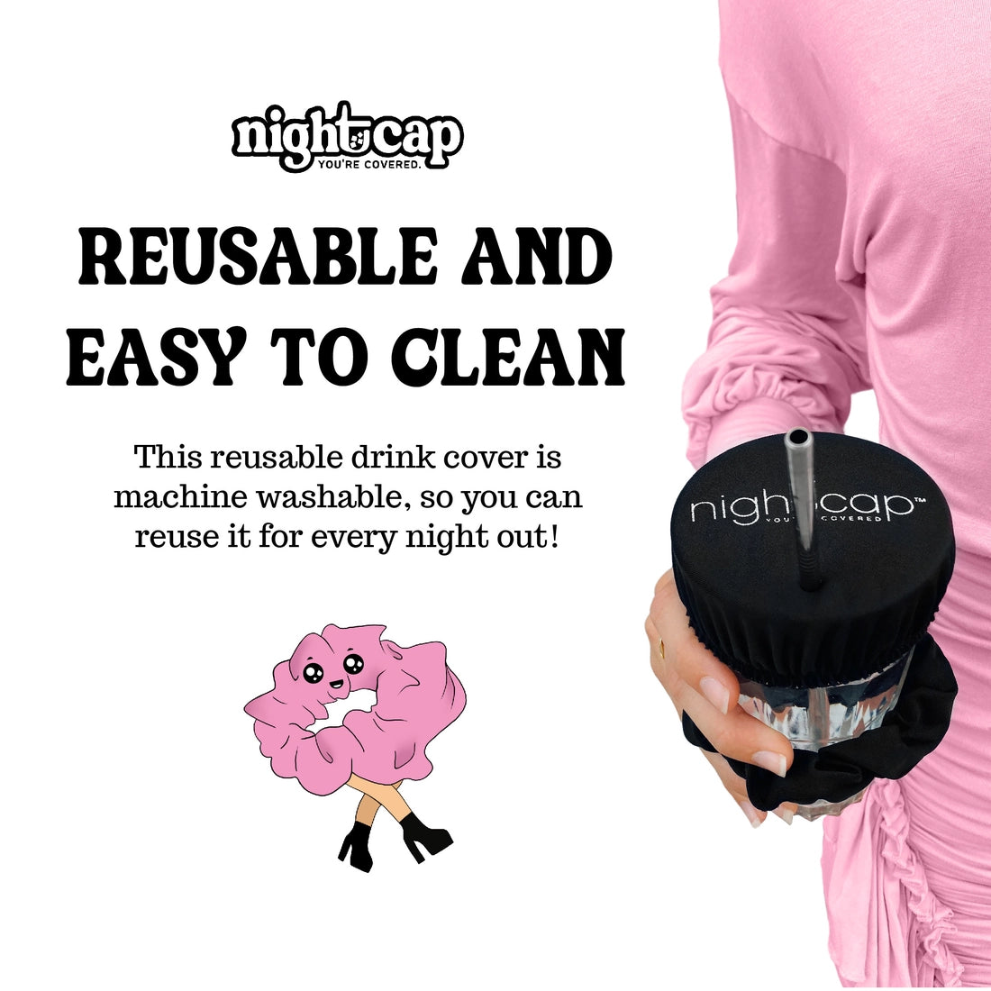 The Night Cap Hair Scrunchie - Drinking Spiking Prevention!