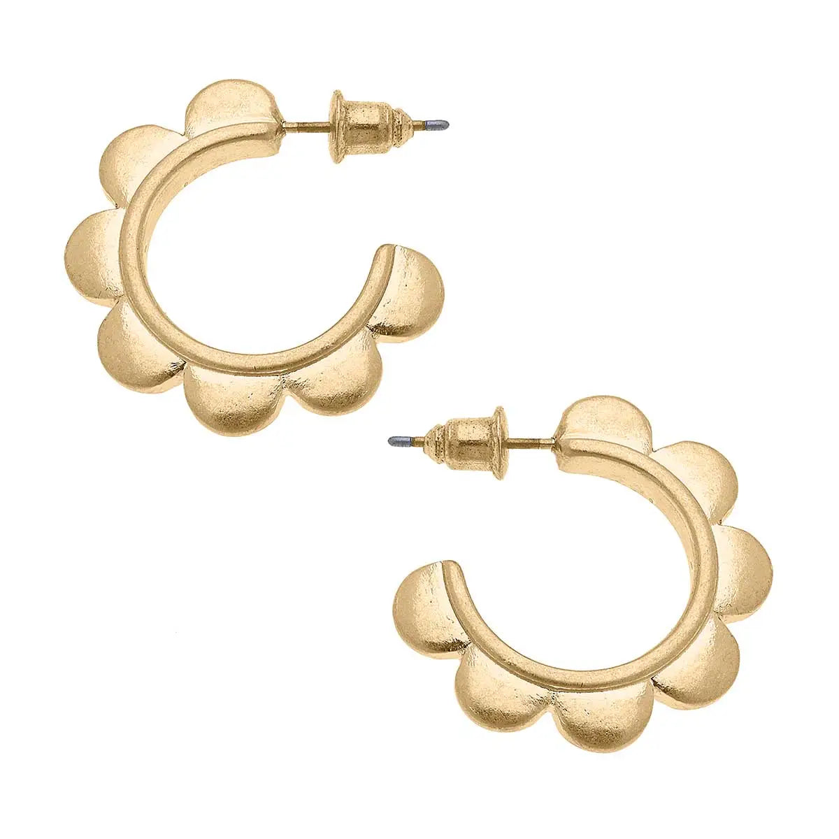 Caroline Scalloped Hoop Earrings
