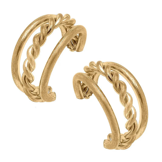 Lydia Twisted Triple Hoops