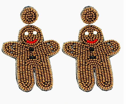 Beaded Earring - Cookie Man
