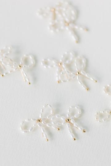 Petite Pearl Bow Earrings