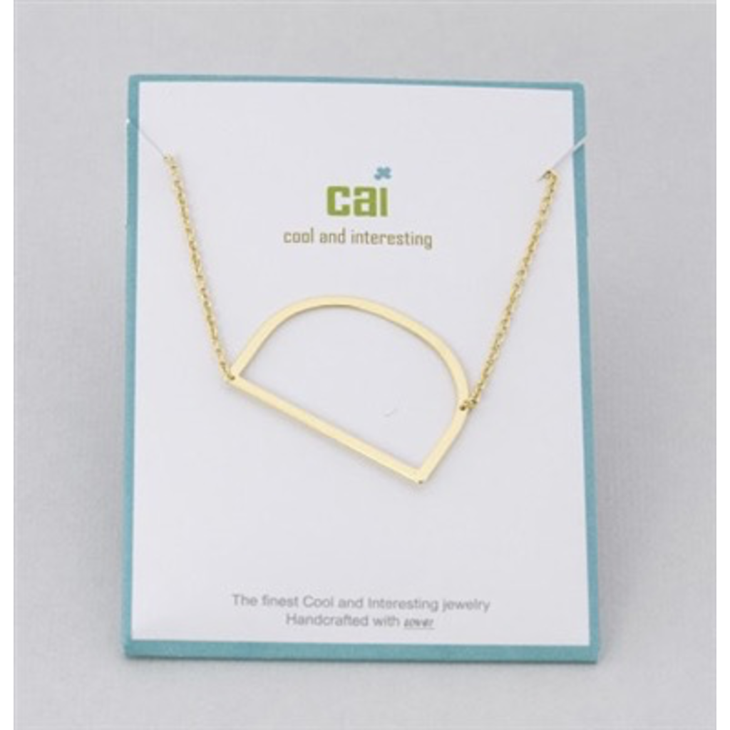 Gold Medium Sideways Initial Necklace