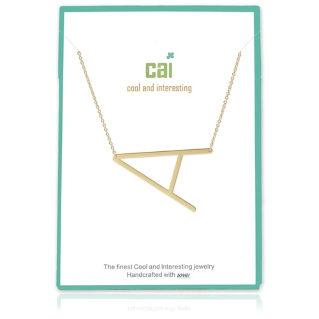 Gold Medium Sideways Initial Necklace