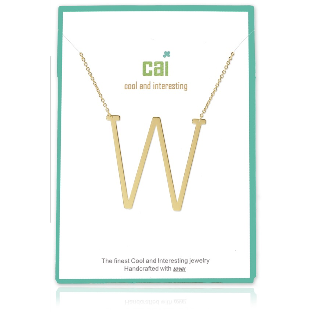 Gold Medium Sideways Initial Necklace