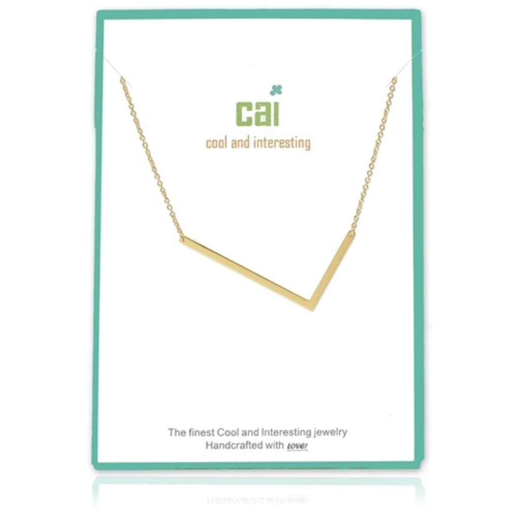 Gold Medium Sideways Initial Necklace