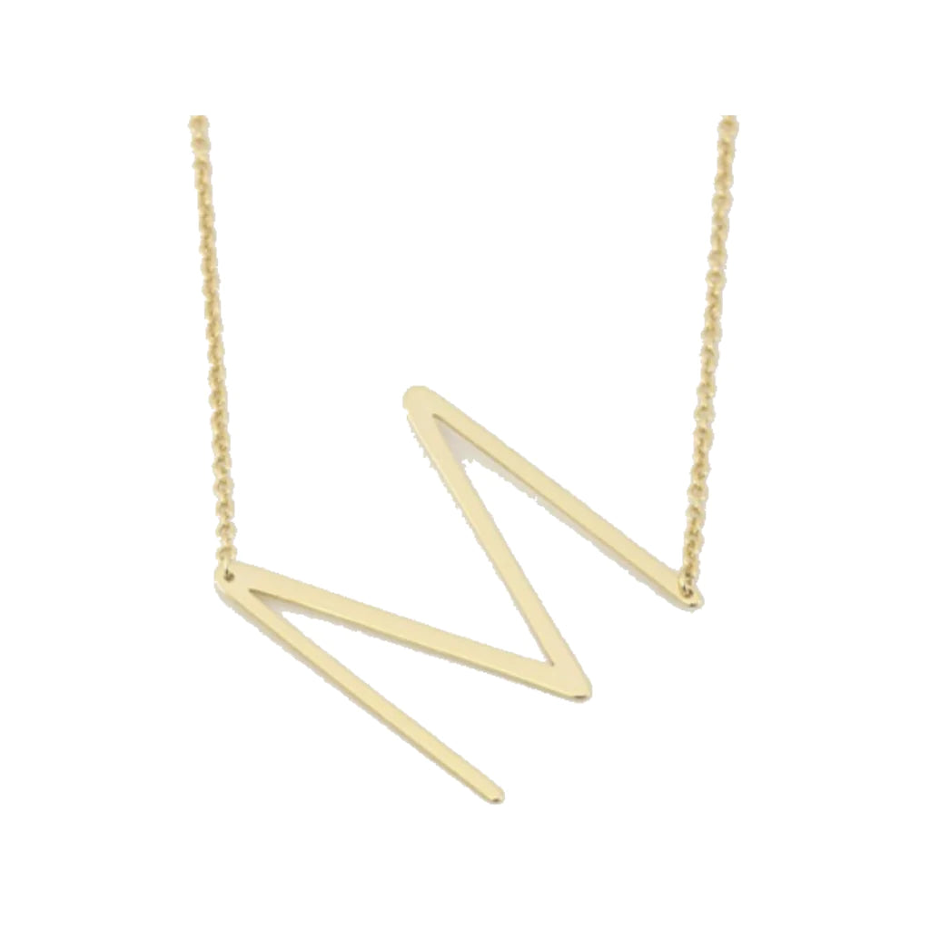 Gold Medium Sideways Initial Necklace