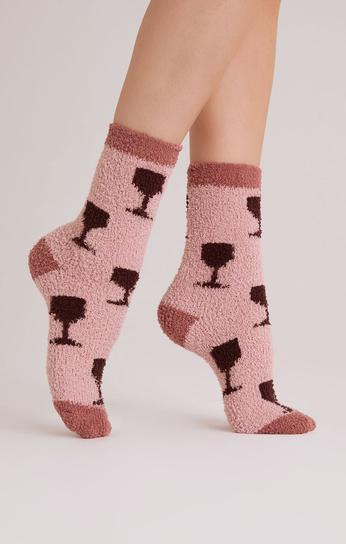 Wine Plush Socks