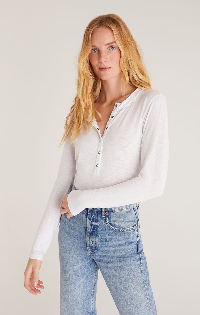 Liya Long Sleeve Slub Tee