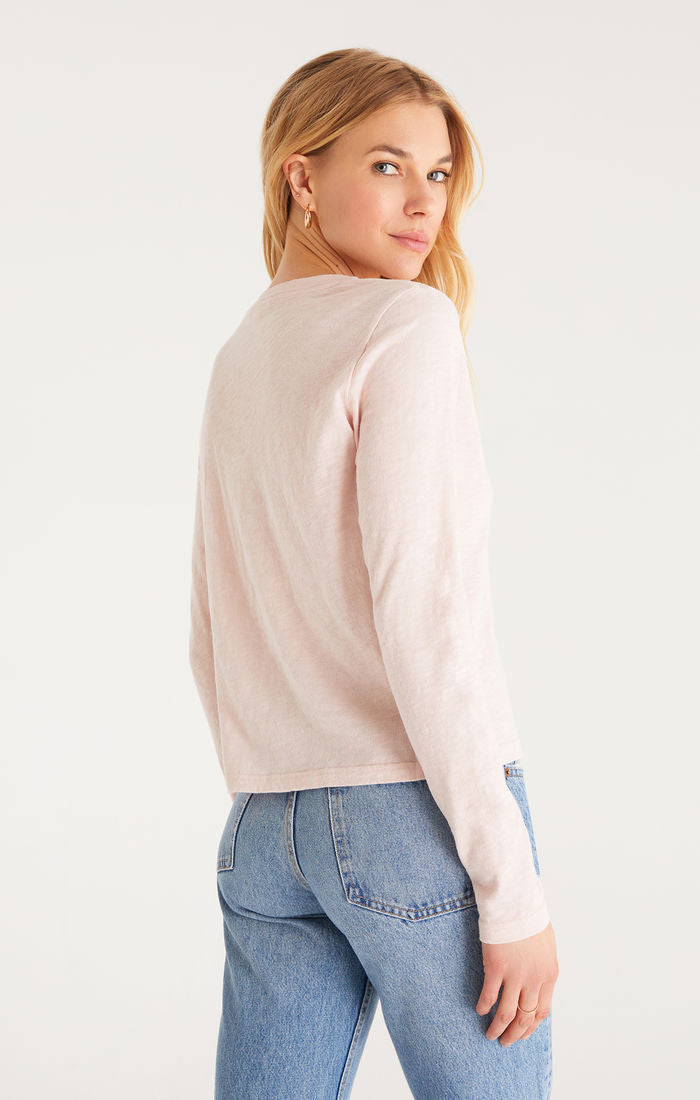 Liya Long Sleeve Slub Tee