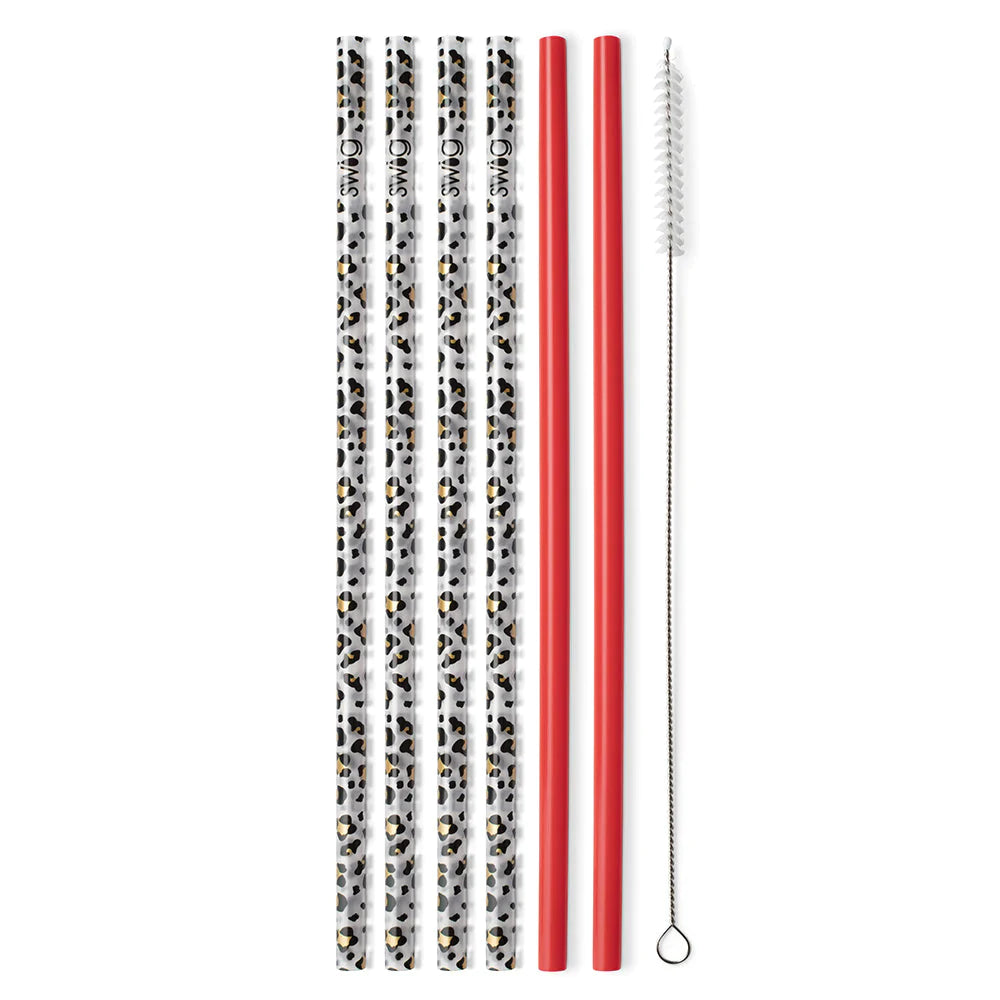 Straw Set - Gold Leopard