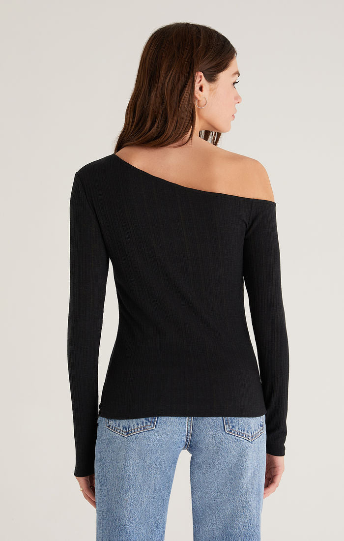 Jane Ribbed One Shoulder Top