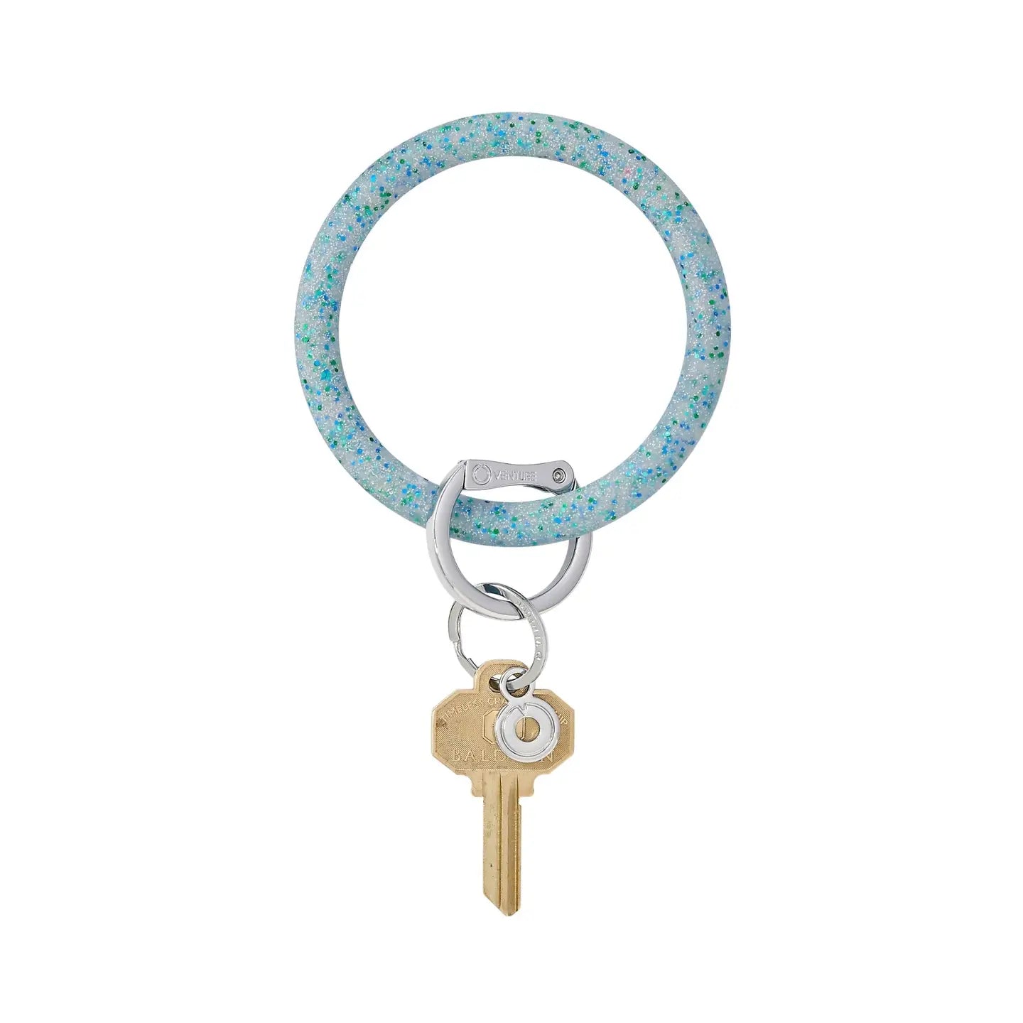 Blue Frost Confetti Silicone Key Ring