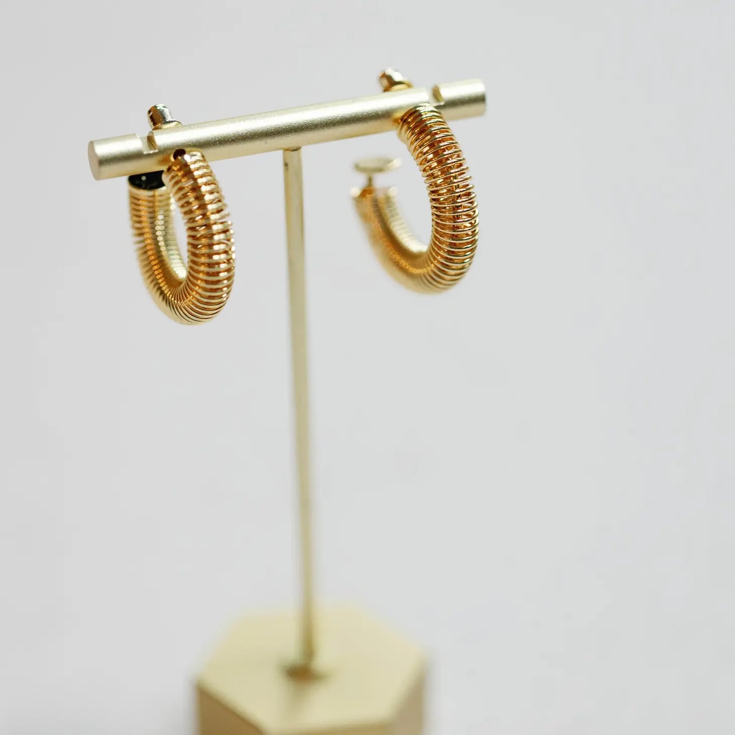 Gold Coil Hoop Earrings