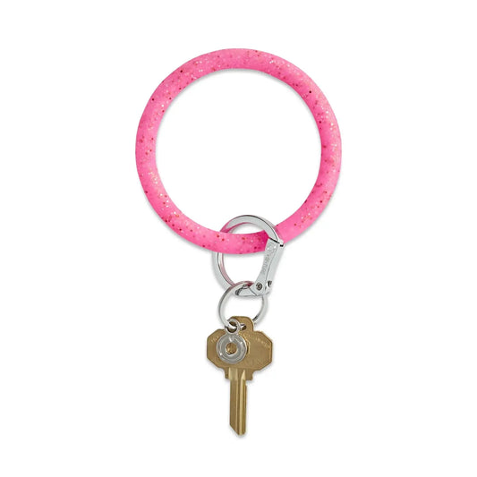 Tickled Pink Confetti Silicone Key Ring