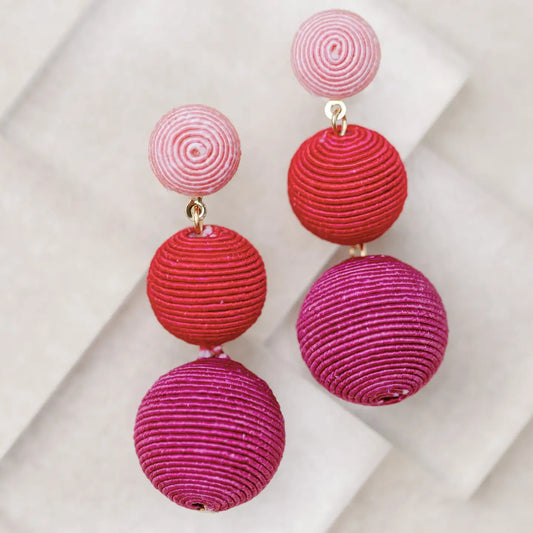 Pink Red Purple Drop Earring