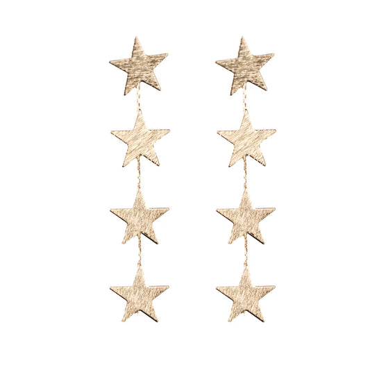 Gold Star Duster Drop Earrings